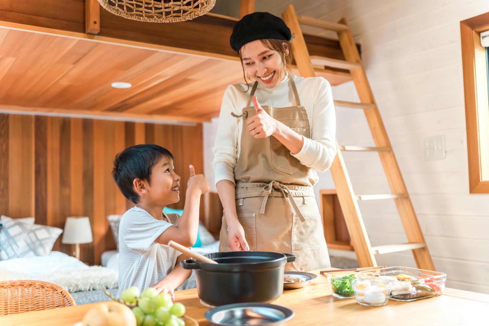 子連れでの滞在に最適 | 福井のログハウスなら農家民宿 一棟貸し ログハウス 冨ちゃんち